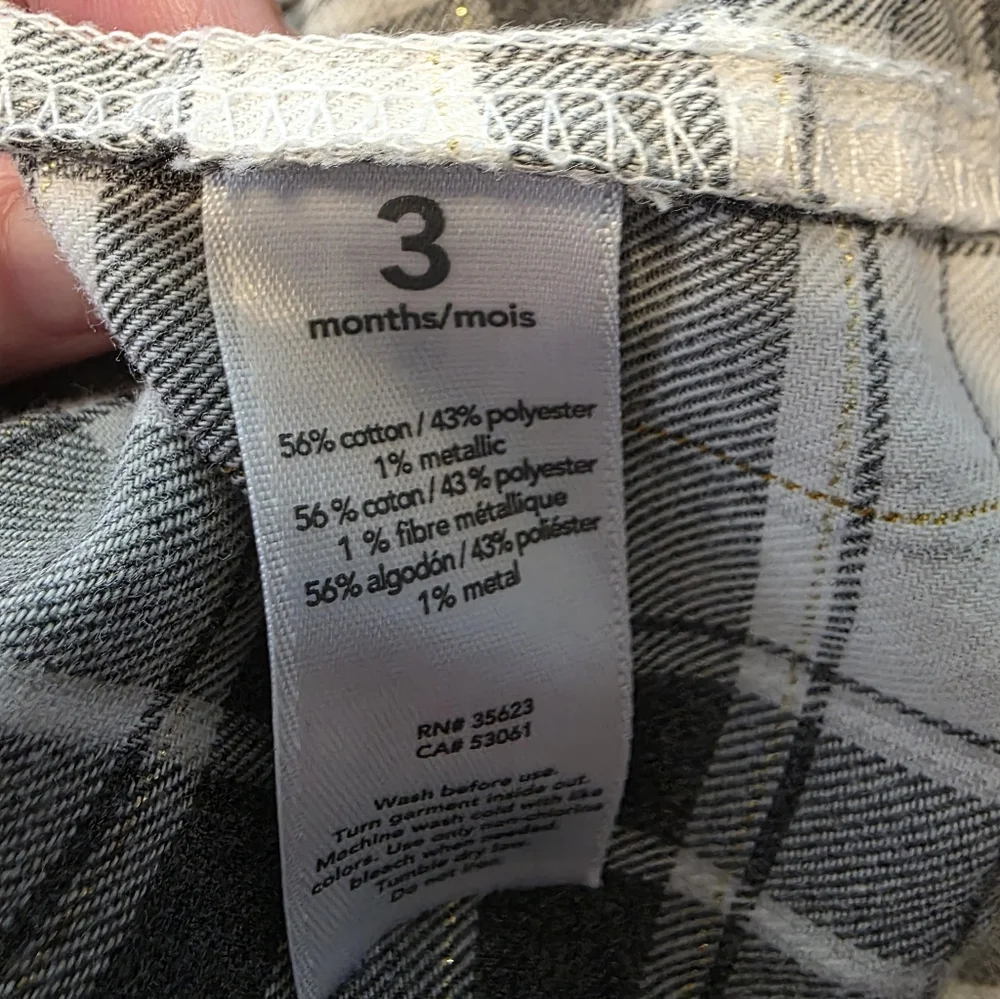 Carter's Plaid Long Sleeve One Piece - Gray and Cream